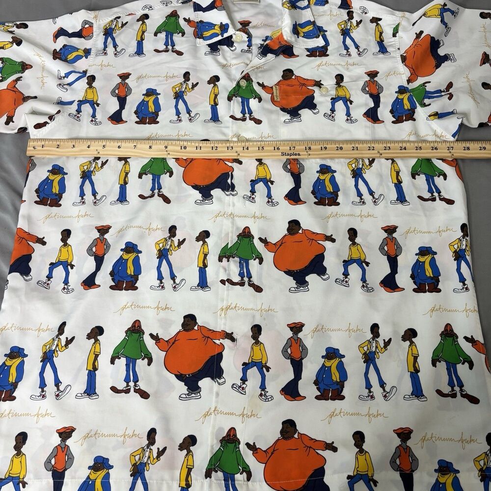 VINTAGE PLATINUM FUBU FAT ALBERT & GANG BUTTON SHIRT XXL - Picture 8 of 9